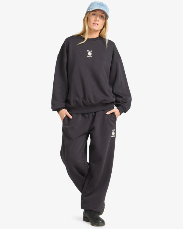Load image into Gallery viewer, Billabong Women's So Sunny Kendal Sweatshirt Black Pebble EBJFT00155-BPB
