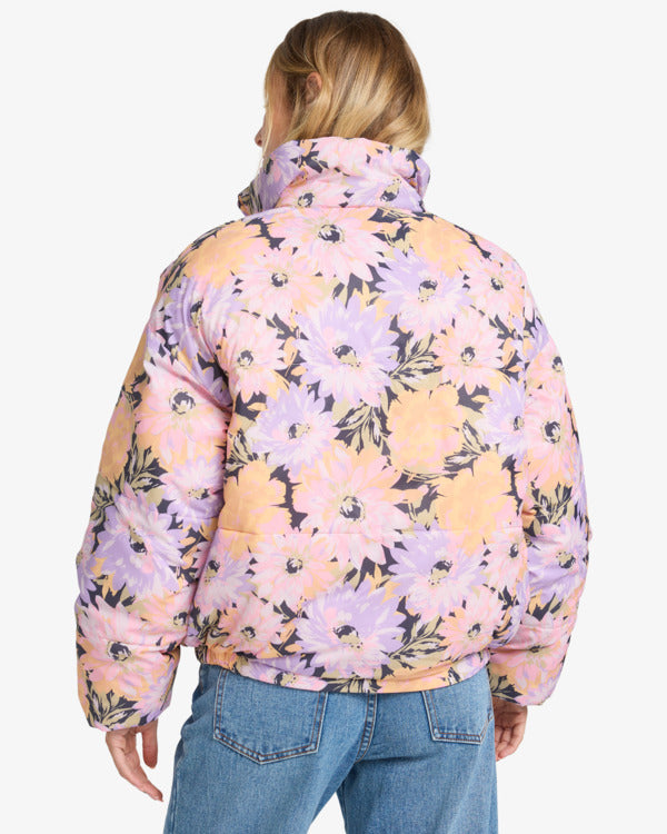 Load image into Gallery viewer, Billabong Women&#39;s Cozy Puffer Reversible Down Jacket Multico EBJJK00140-WBT0
