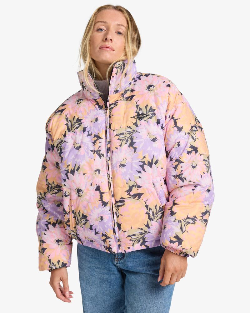 Load image into Gallery viewer, Billabong Women&#39;s Cozy Puffer Reversible Down Jacket Multico EBJJK00140-WBT0
