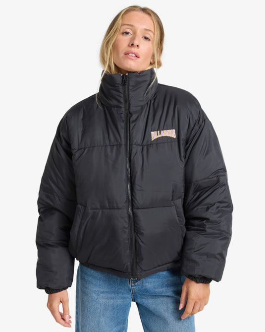 Billabong Women's Cozy Puffer Reversible Down Jacket Multico EBJJK00140-WBT0