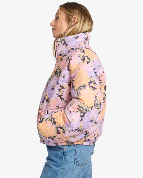 Load image into Gallery viewer, Billabong Women&#39;s Cozy Puffer Reversible Down Jacket Multico EBJJK00140-WBT0
