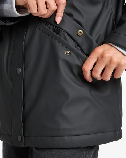 Billabong Women's Under The Rain Coat Jacket Black Pebble EBJJK00161-BPB