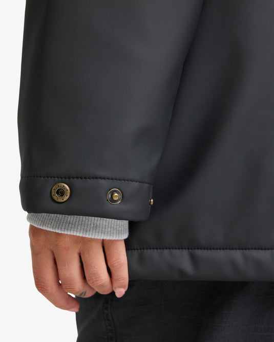 Billabong Women's Under The Rain Coat Jacket Black Pebble EBJJK00161-BPB