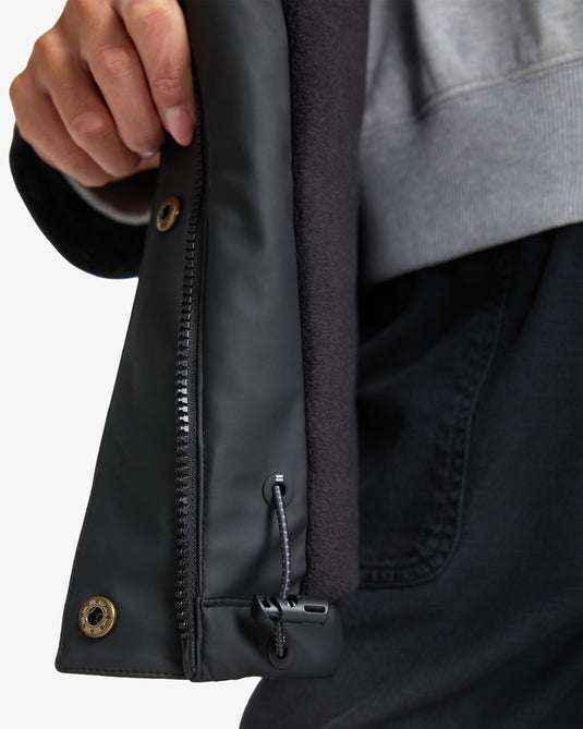 Billabong Women's Under The Rain Coat Jacket Black Pebble EBJJK00161-BPB