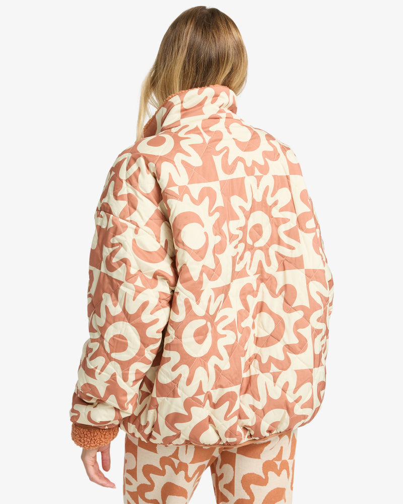 Load image into Gallery viewer, Billabong Women&#39;s Cosmic Puffer Reversible Down Jacket Sunburnt EBJJK00169-CLT0
