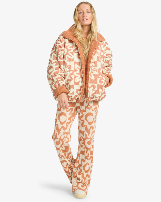 Billabong Women's Cosmic Puffer Reversible Down Jacket Sunburnt EBJJK00169-CLT0