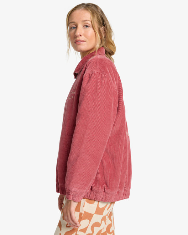 Load image into Gallery viewer, Billabong Women&#39;s Chill Time Corduroy Jacket Wild Ginger EBJJK00174_WGR
