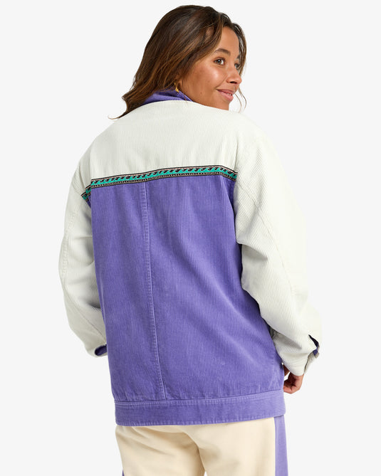 Billabong Women's Set The Wave Corduroy Jacket Purple Ash EBJJK00179-SKW0