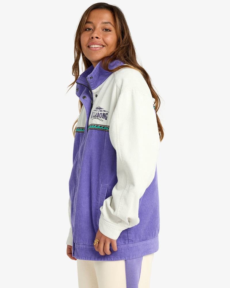Load image into Gallery viewer, Billabong Women&#39;s Set The Wave Corduroy Jacket Purple Ash EBJJK00179-SKW0
