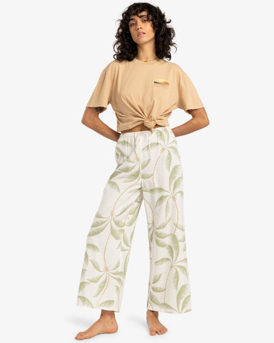 Billabong Women's Beach Spirit Wide Leg Pants Salt Crystal EBJNP00130-SCS