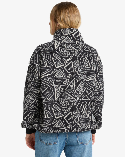 Billabong Women's Time Off Pullover Fleece Black Pebble EBJPF00112-BPB