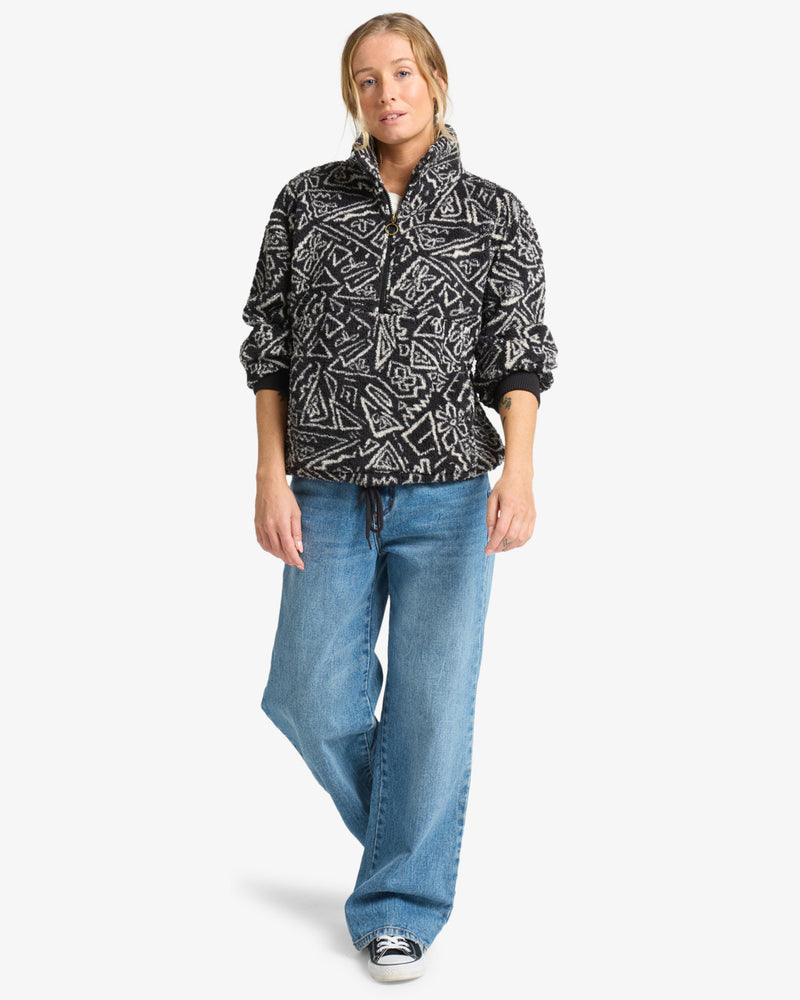 Load image into Gallery viewer, Billabong Women&#39;s Time Off Pullover Fleece Black Pebble EBJPF00112-BPB
