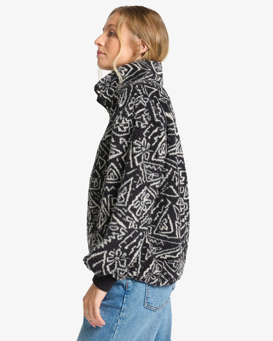 Billabong Women's Time Off Pullover Fleece Black Pebble EBJPF00112-BPB