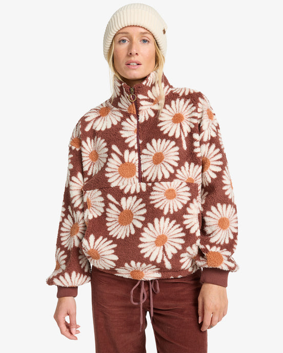 Billabong Women's Time Off Pullover Fleece Espresso EBJPF00112-ESP