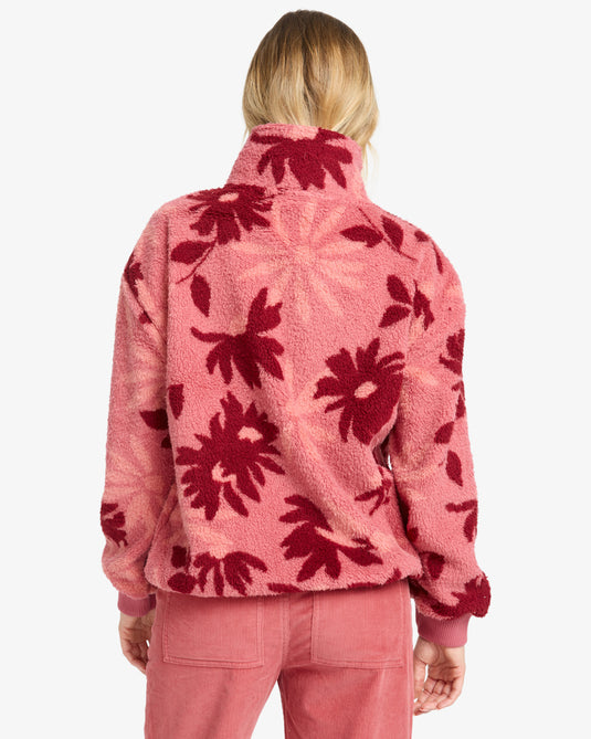Billabong Women's Time Off Pullover Fleece Mauve Rose EBJPF00112-MVR