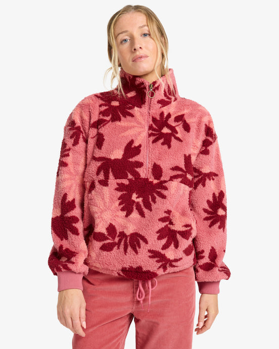 Billabong Women's Time Off Pullover Fleece Mauve Rose EBJPF00112-MVR