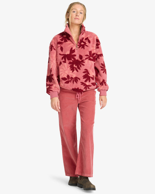Billabong Women's Time Off Pullover Fleece Mauve Rose EBJPF00112-MVR
