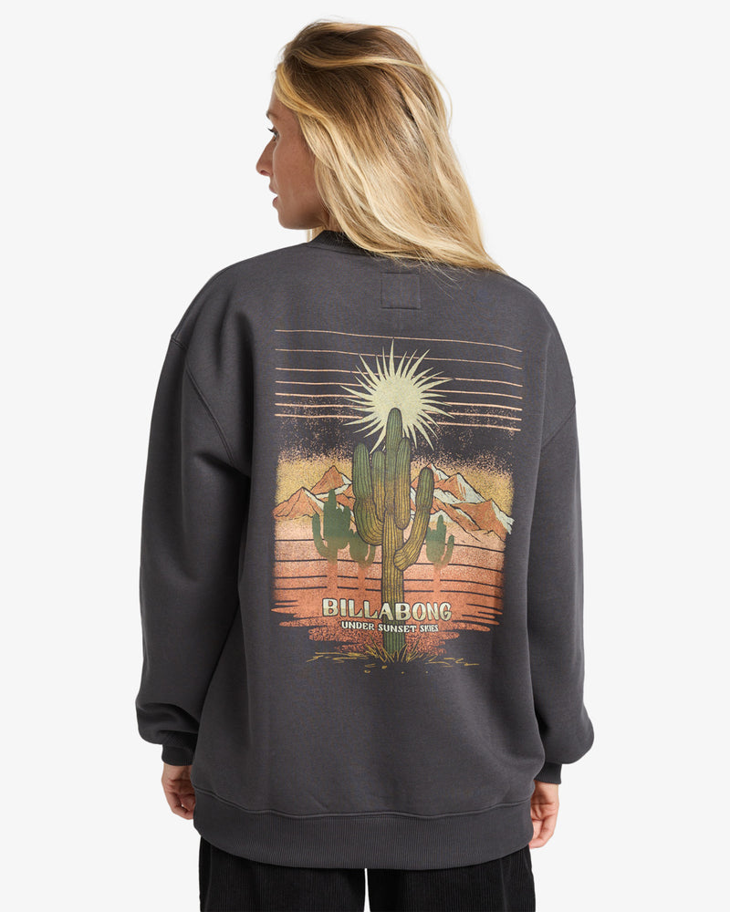 Load image into Gallery viewer, Billabong Women's Desert Break Sweatshirt Off Black EBJSF00189-OFB
