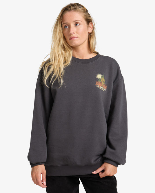 Billabong Women's Desert Break Sweatshirt Off Black EBJSF00189-OFB