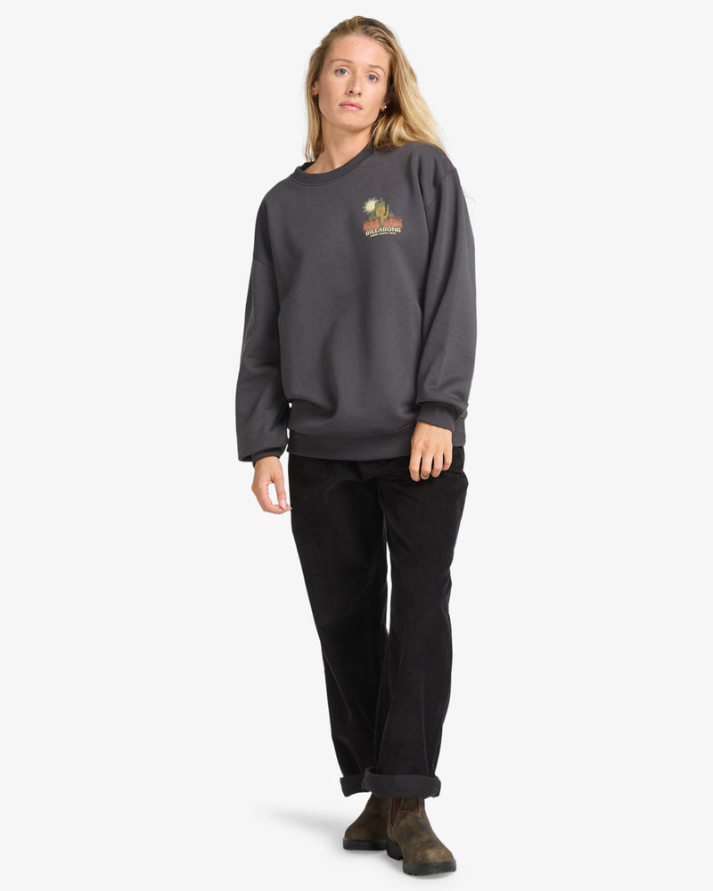 Load image into Gallery viewer, Billabong Women's Desert Break Sweatshirt Off Black EBJSF00189-OFB
