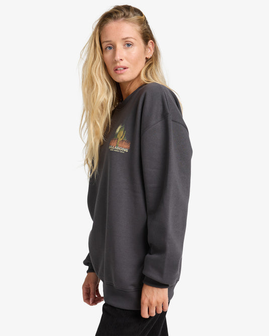 Billabong Women's Desert Break Sweatshirt Off Black EBJSF00189-OFB