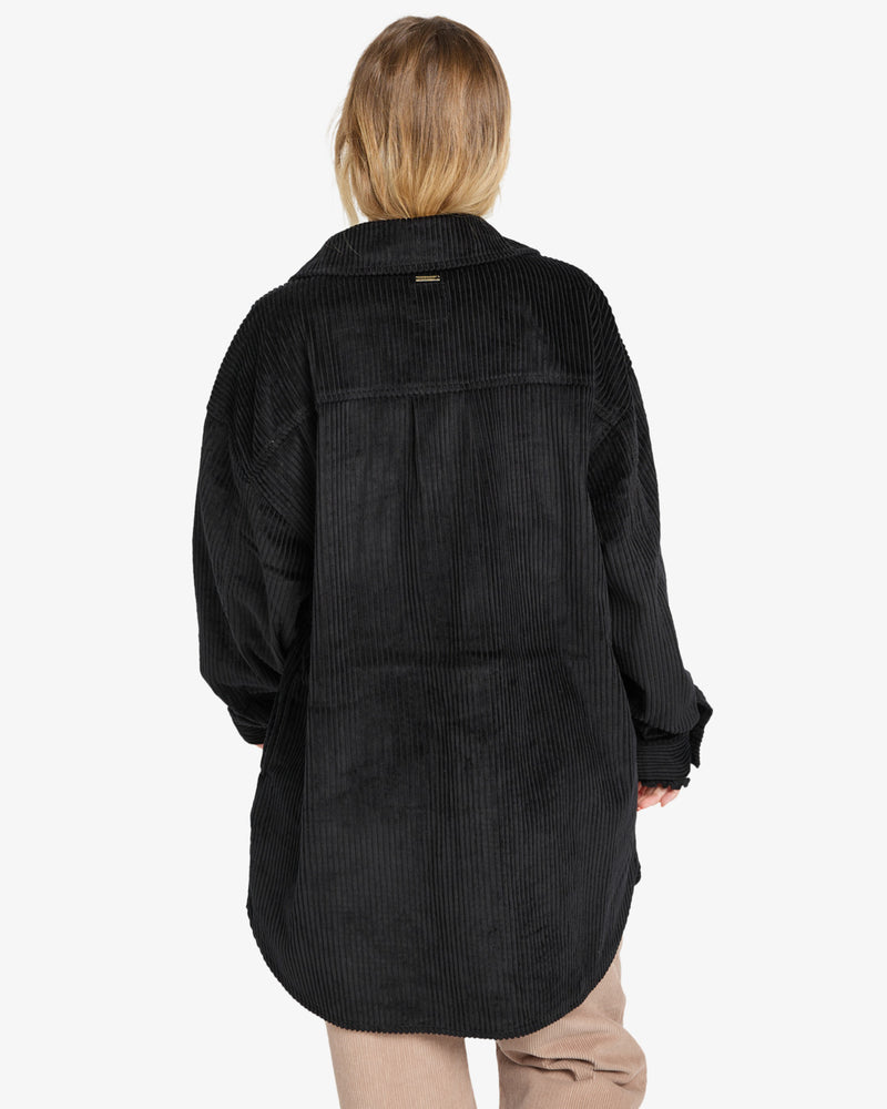 Load image into Gallery viewer, Billabong Women&#39;s Winter Ocean Shirt Dress Black Pebble EBJWD00149-BPB
