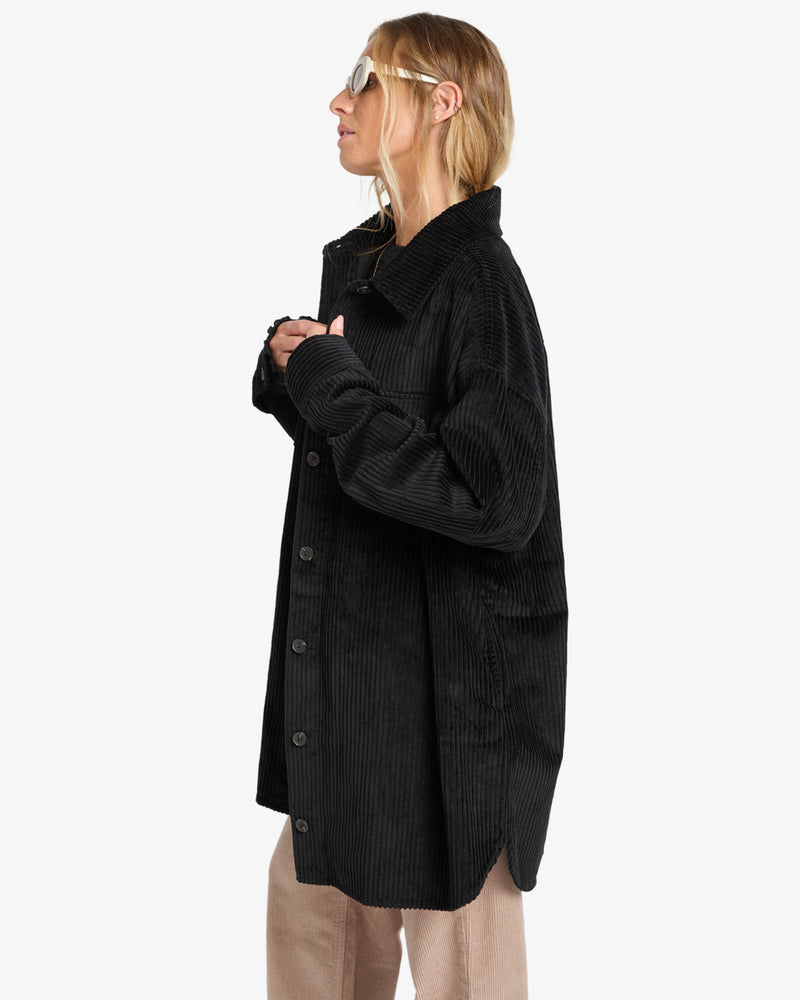 Load image into Gallery viewer, Billabong Women&#39;s Winter Ocean Shirt Dress Black Pebble EBJWD00149-BPB
