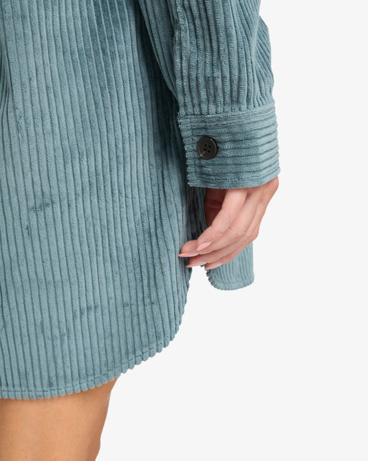 Billabong Women's Winter Ocean Shirt Dress Slate Blue EBJWD00149-SLB