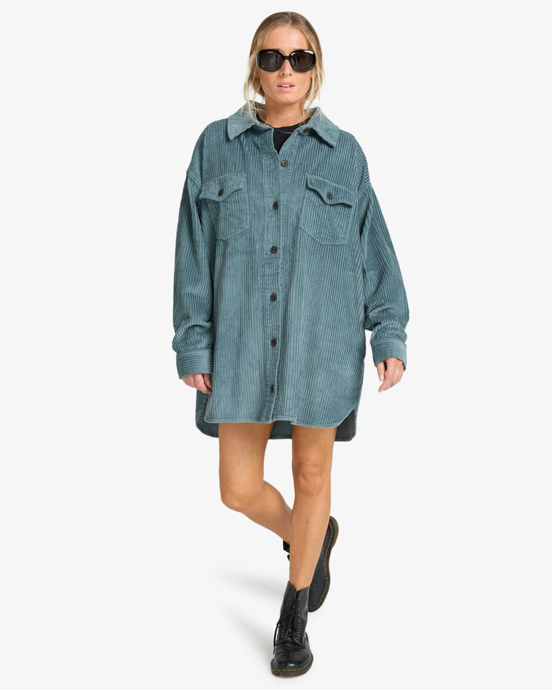 Load image into Gallery viewer, Billabong Women's Winter Ocean Shirt Dress Slate Blue EBJWD00149-SLB
