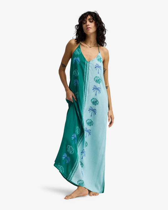 Billabong Women's Gypsy Colorblock V-Neck Dress Tidepool EBJWD00175-BFZ0