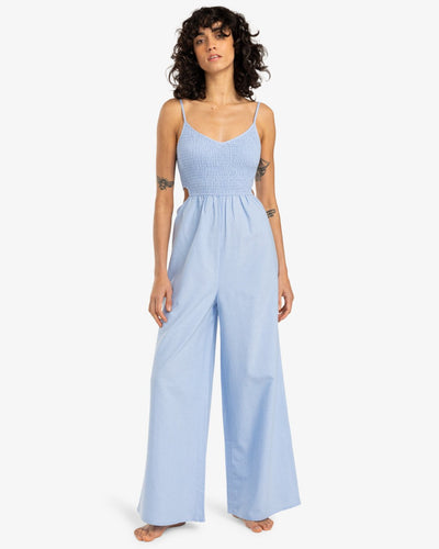Billabong Women's To The Moon Jumpsuit Washed Chambray EBJWO03003-BHLW