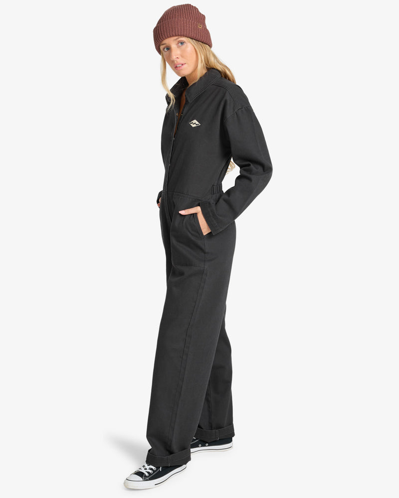 Load image into Gallery viewer, Billabong Women&#39;s Take The Road Corduroy Romper Black Sands EBJWO03004-BSD
