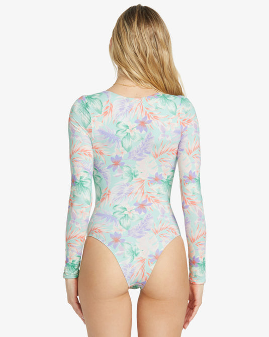 Billabong Women's Wave Haze Long Sleeves One Piece Coastal Blue EBJWR03028_CBL