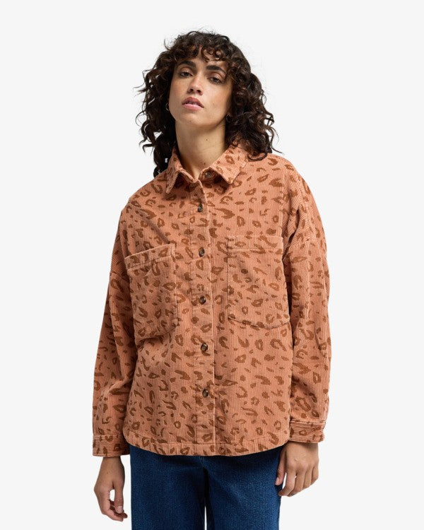 Load image into Gallery viewer, Billabong Women's Stoked On You Long Sleeve Corduroy Shirt Sunburnt EBJWT00120-CLT0
