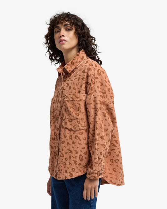 Billabong Women's Stoked On You Long Sleeve Corduroy Shirt Sunburnt EBJWT00120-CLT0