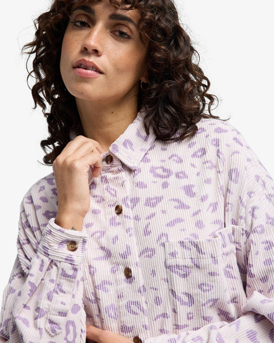 Billabong Women's Stoked On You Long Sleeve Shirt Violet Ice EBJWT00120-VIC