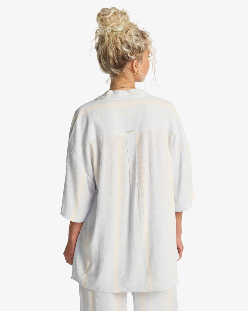 Load image into Gallery viewer, Billabong Women's Beach Side Short Sleeve Shirt Mist Blue EBJWT00121-MBU
