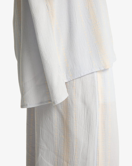 Billabong Women's Beach Side Short Sleeve Shirt Mist Blue EBJWT00121-MBU