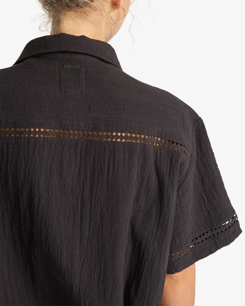 Load image into Gallery viewer, Billabong Women's Summers End Short Sleeve Shirt Black Sands EBJWT00126-BSD
