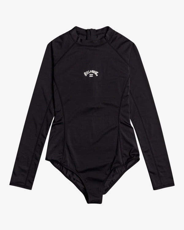 Load image into Gallery viewer, Billabong Women&#39;s Tropical Bodysuit Long Sleeve One Piece Swimsuit Black Pebble EBJX100102_BPB
