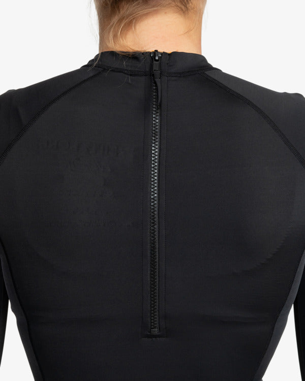 Load image into Gallery viewer, Billabong Women&#39;s Tropical Bodysuit Long Sleeve One Piece Swimsuit Black Pebble EBJX100102_BPB
