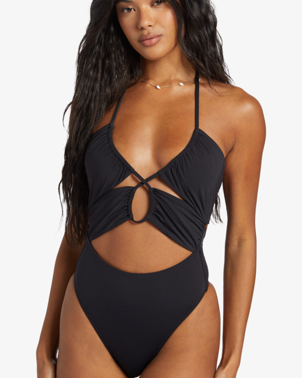 Load image into Gallery viewer, Billabong Women's Sol Searcher One Piece Swimsuit Black Pebble EBJX100105-BPB
