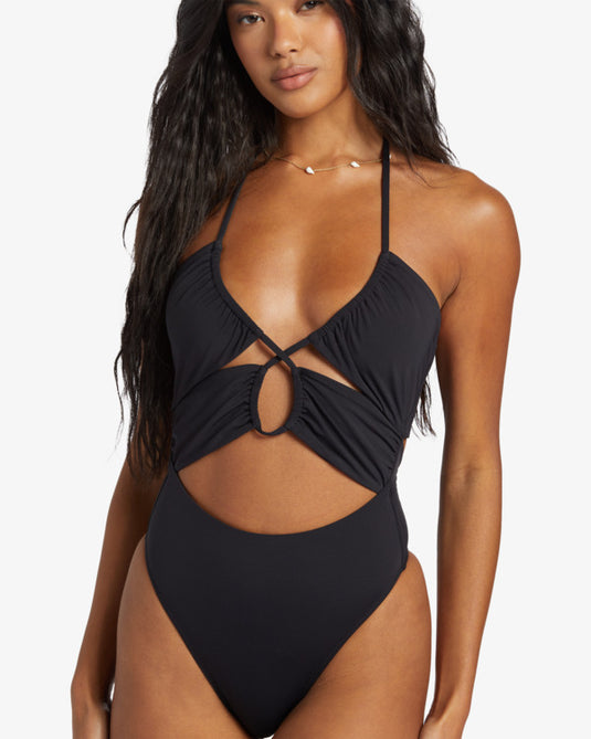 Billabong Women's Sol Searcher One Piece Swimsuit Black Pebble EBJX100105-BPB