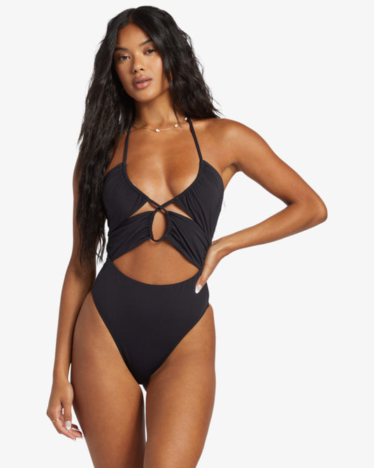 Billabong Women's Sol Searcher One Piece Swimsuit Black Pebble EBJX100105-BPB