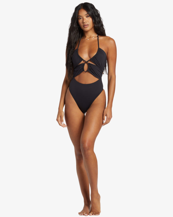 Load image into Gallery viewer, Billabong Women's Sol Searcher One Piece Swimsuit Black Pebble EBJX100105-BPB
