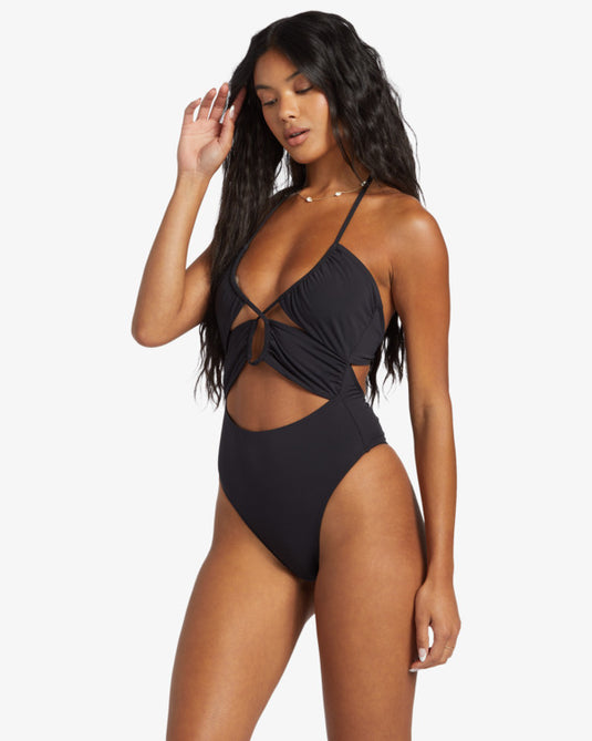 Billabong Women's Sol Searcher One Piece Swimsuit Black Pebble EBJX100105-BPB