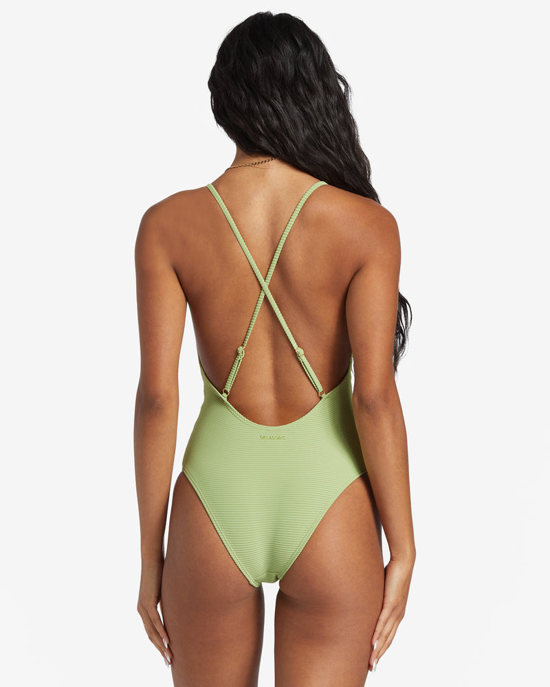 Load image into Gallery viewer, Billabong Women&#39;s Tanlines Sage High Leg One-Piece Swimsuit Palm Green EBJX100106-GJE0
