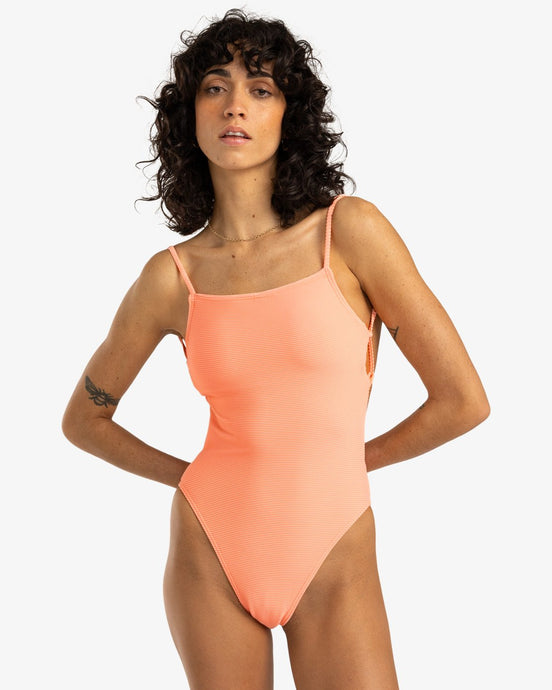 Billabong Women's Tanlines Eva One Piece Swimsuit Peach Tart EBJX100111_MFQ0