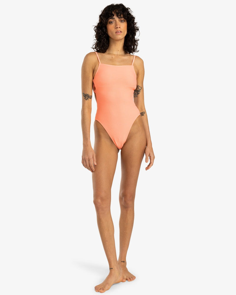 Load image into Gallery viewer, Billabong Women&#39;s Tanlines Eva One Piece Swimsuit Peach Tart EBJX100111_MFQ0
