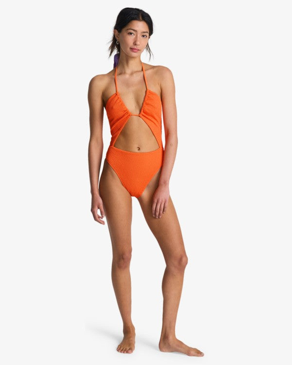Load image into Gallery viewer, Billabong Women's High Salty One Piece Swimsuit Fusion Orange EBJX100115-NKM0
